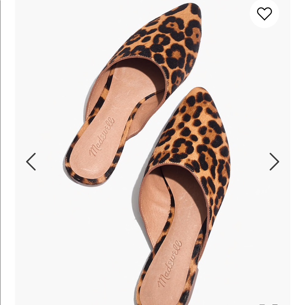 Madewell Remi Mule in Leopard Calf Hair.